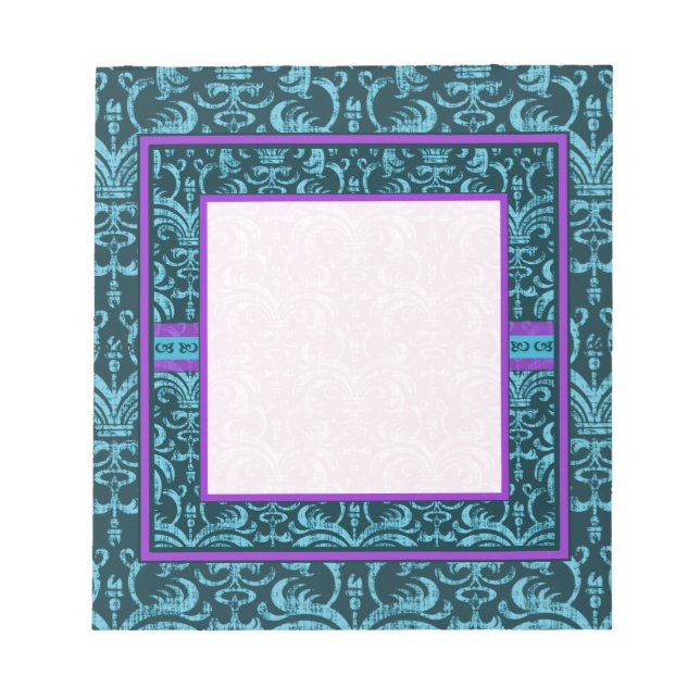 Bloc-notes turquoise vert gothique Grunge élégant (Devant)