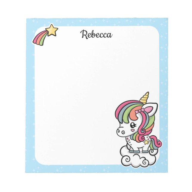 Bloc-notes Unicorne mignon (Devant)