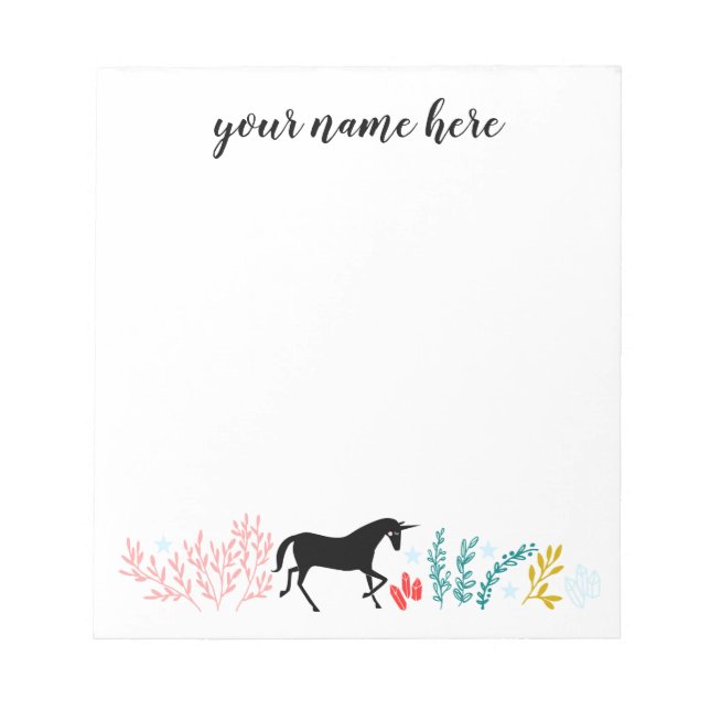 Bloc-notes Unicorne personnalisé (Devant)
