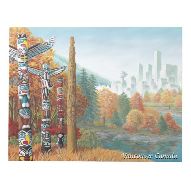 Bloc-notes Vancouver Totem Poteaux Souvenir (Devant)