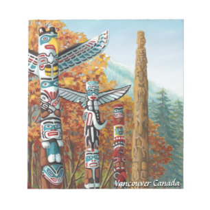Bloc-notes Vancouver Totem Poteaux Souvenir