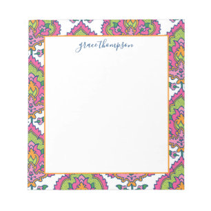 Bloc-notes vintage de motif Damas lumineux