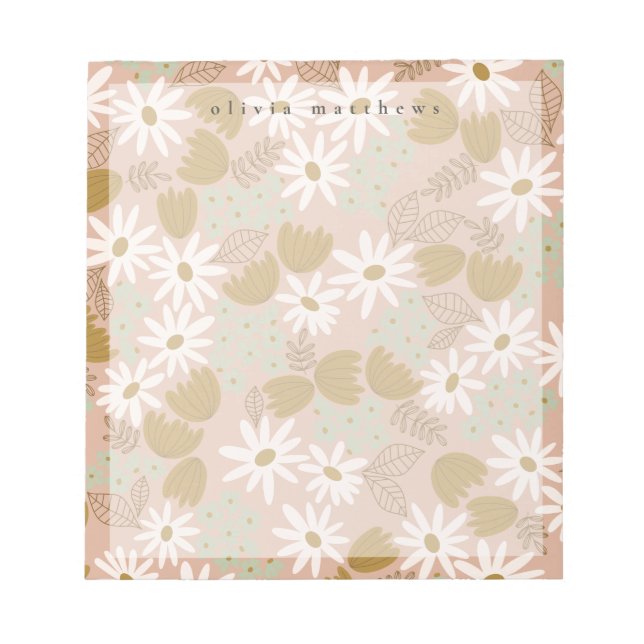 Bloc-notes vintage Floral personnalisé (Devant)