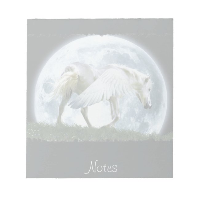 Bloc-notes Walking White Pegasus & Pleine lune Ima (Devant)