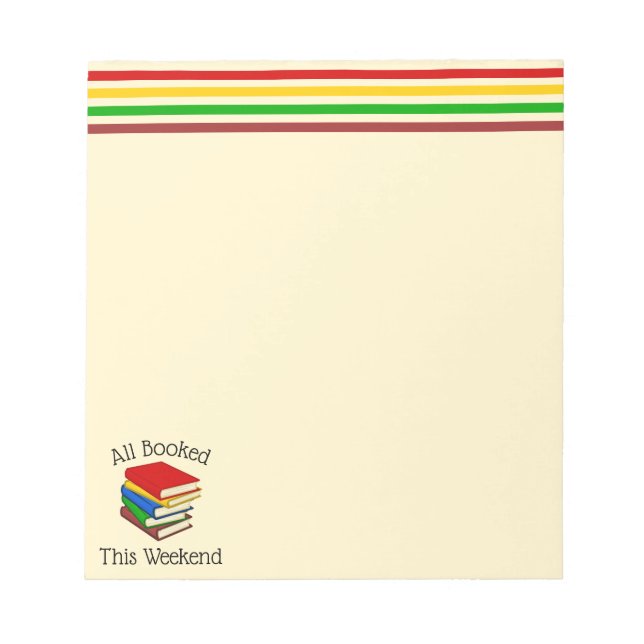 Bloc-notes Weekend pour les amateurs de livres (Devant)