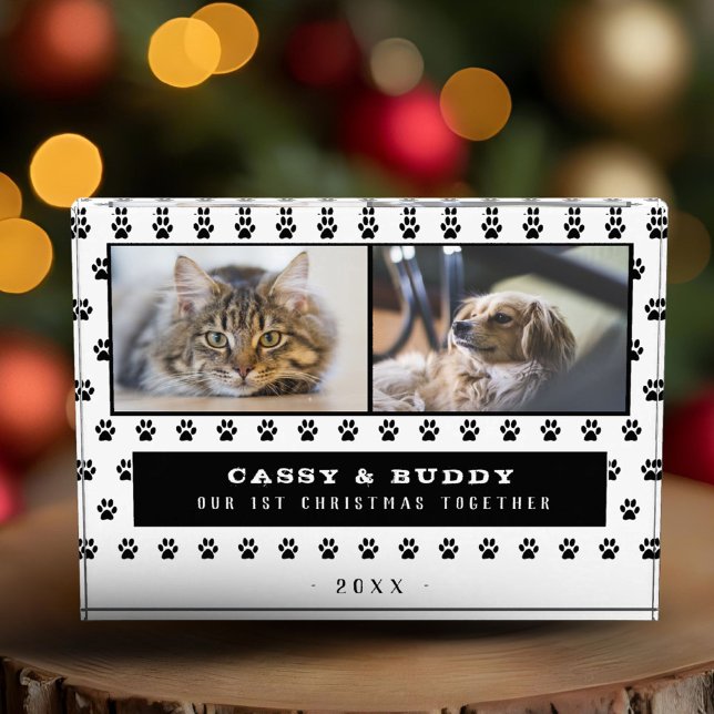 Bloc Photo 1er Noël Ensemble Chat Chien Paw 2 (Créateur téléchargé)
