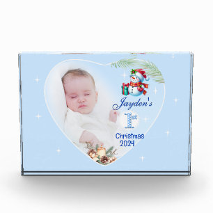 Bloc Photo 1er Noël Photoblock personnalisé bébé garçon