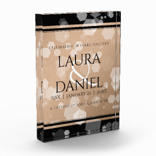 Bloc Photo 28e anniversaire du Mariage de lin élégant