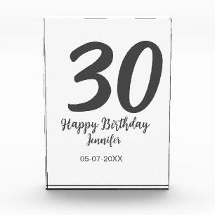 Bloc Photo 30e anniversaire ajouter nom date année noir modèl