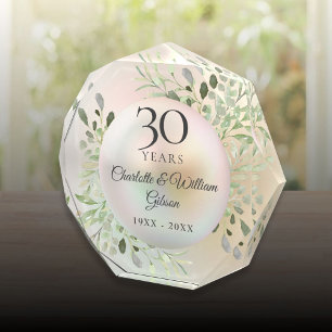 Bloc Photo 30e Anniversaire de Mariage Aquarelle Verdure Perl