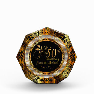 Bloc Photo 50e anniversaire du Mariage Gold Paisley