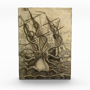Bloc Photo Affiche du navire géant du calmar de Kraken