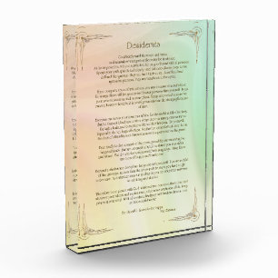 Bloc Photo Affiche du poème Desiderata de Max Ehrmann
