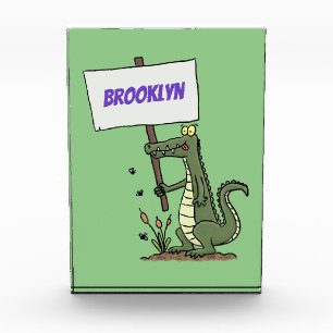 Bloc Photo Aligator de crocodile drôle avec dessin animé