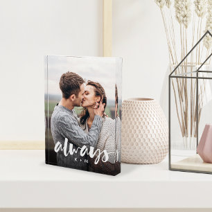 Bloc Photo Always Script Overlay Personalized Couples