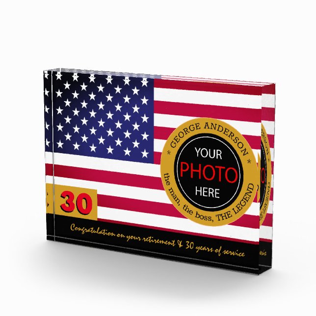 Bloc Photo American Flag & Service Award, Retraite / USA (Droite)