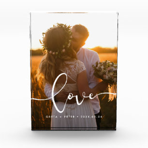 Bloc Photo Amour calligraphie moderne superposition mariage