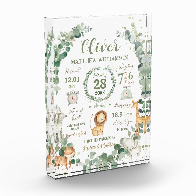 Bloc Photo Animaux de la jungle Verdure Naissance de bébé Sta (Gauche)