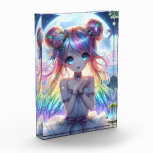 Bloc Photo Anime Girl Arc-en-ciel Chanter Lune Fée