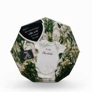 Bloc Photo Annonce de grossesse florale neutre souvenir
