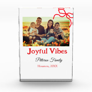 Bloc Photo Arc rouge joyeuse Vibes ajouter nom de famille pho