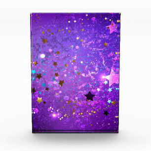 Bloc Photo Arrière - plan de feuille violet avec étoiles