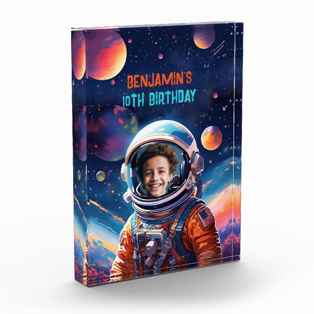 Bloc Photo Astronaut Deep Space Sky Planets Photo Gift  (Gauche)