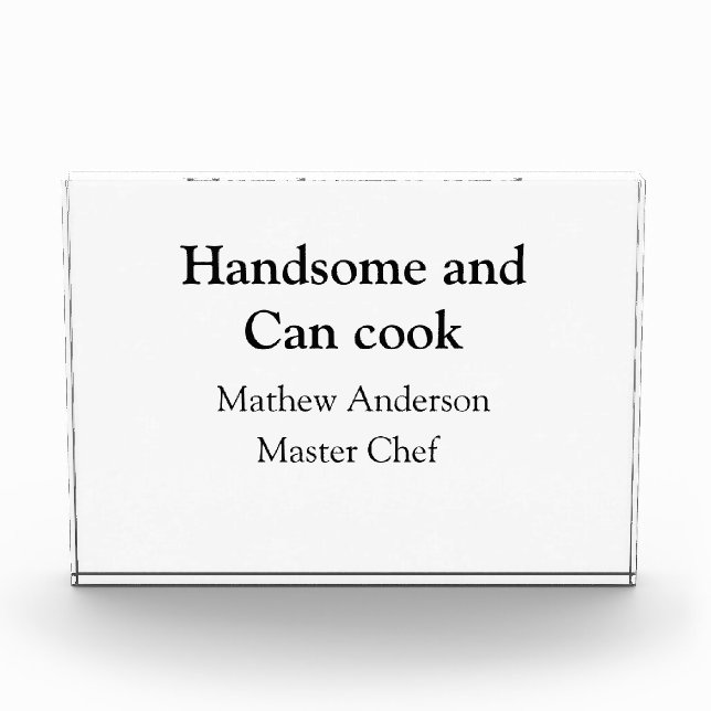 Bloc Photo Beau et peut cuisiner ajouter nom master chef date (Devant)