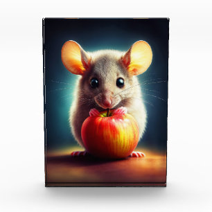 Bloc Photo Beau imaginaire fourrure animal rouge pomme nourri