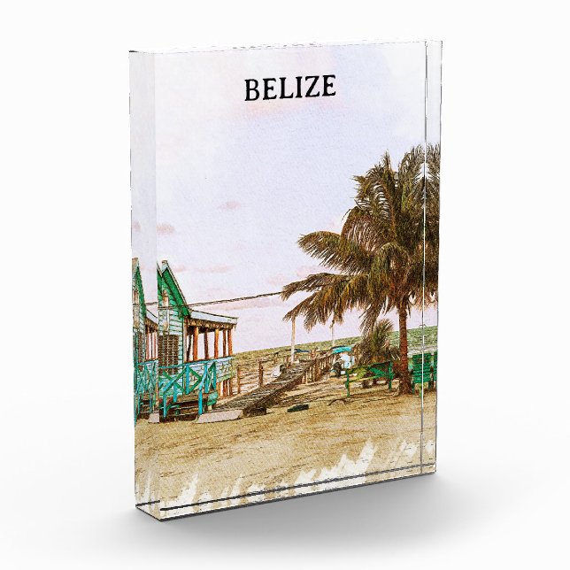 Bloc Photo Belize Caribbean Beach Scenery (Gauche)