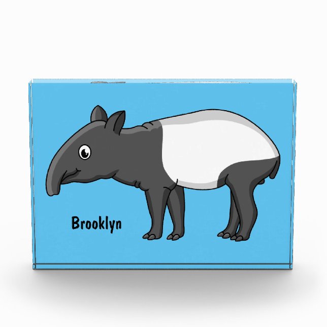 Bloc Photo Belle illustration de tapir de dessin animé (Devant)