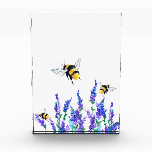 Bloc Photo Belles fleurs de printemps et les abeilles volent  (Devant)