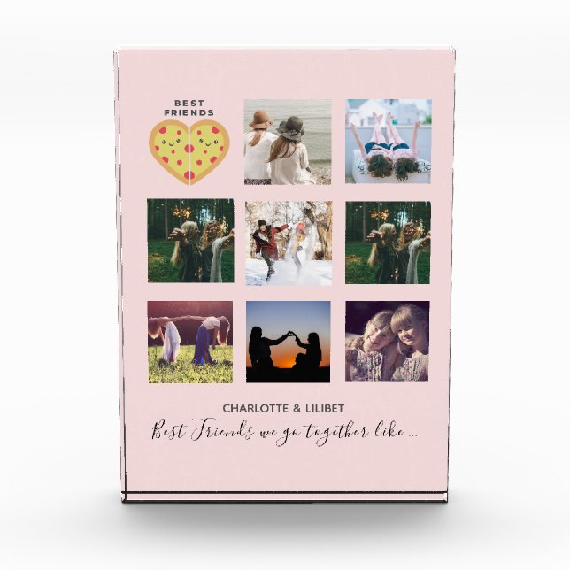 Bloc Photo BFF Photo Collage Cadeaux Dusty rose PIZZA Amis (Devant)