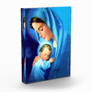 Bloc Photo Bienheureuse Vierge Marie avec Bébé Jésus