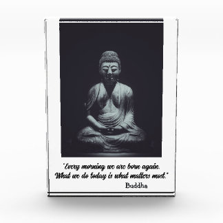 Bloc Photo Black and White Buddha with Quote