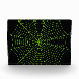 Bloc Photo Black neon vert toile d'araignée Halloween motif