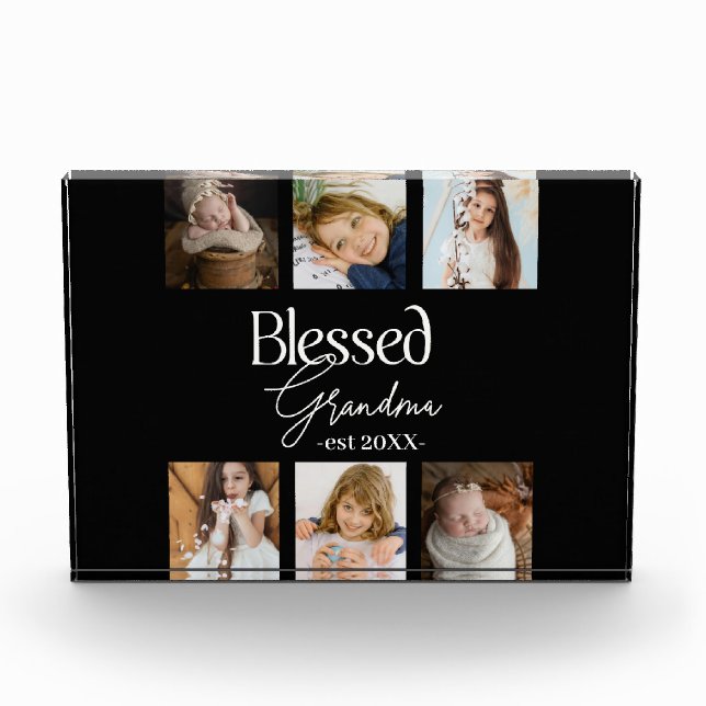Bloc Photo Blessed Grandma est Date avec 6 photo collage (Devant)