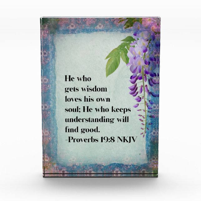 Bloc Photo Bloc de versets de la Bible acrylique - Proverbes  (Devant)