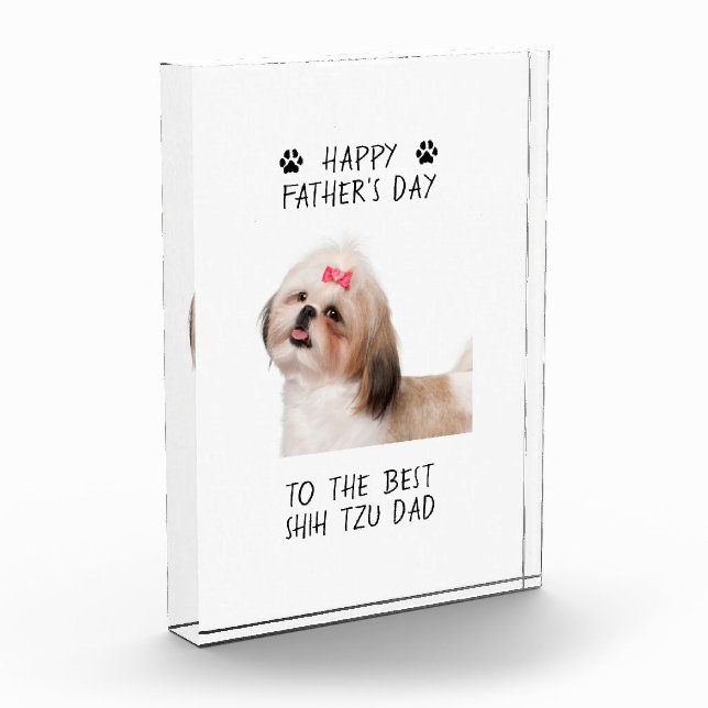 Bloc Photo Bonne Fête des pères Shih Tzu Papa Photo personnal (Gauche)