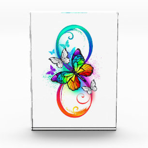 Bloc Photo Bright infinity with rainbow butterfly