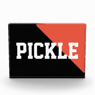 Bloc Photo Bright Orange Black Sporty Gras "PICKLE" Texte