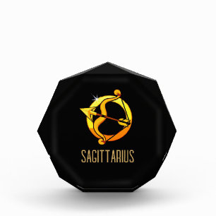 Bloc Photo Brown et or Sagittarius signe zodiaque noir