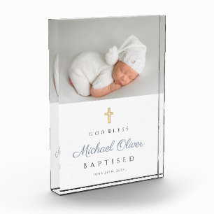 Bloc Photo Cadeau de baptême pour garçon moderne