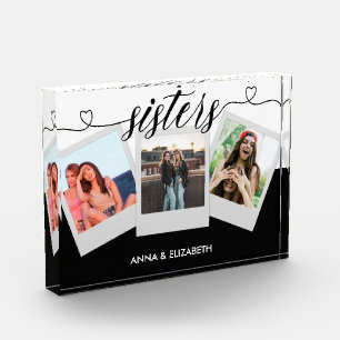 Bloc Photo Cadeau personnalisé pour soeur Script simple moder