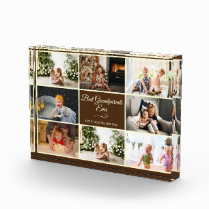 Bloc Photo Cadeau photo moderne Brown grand-parent Anniversai