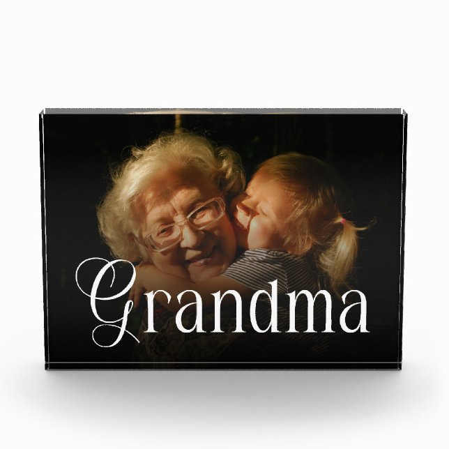 Bloc Photo Cadeau Photo Personnalisé Grand-mère Typographie M (Devant)