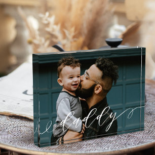 Bloc Photo Cadeau pour papa Daddy Script Calligraphy Keepsa