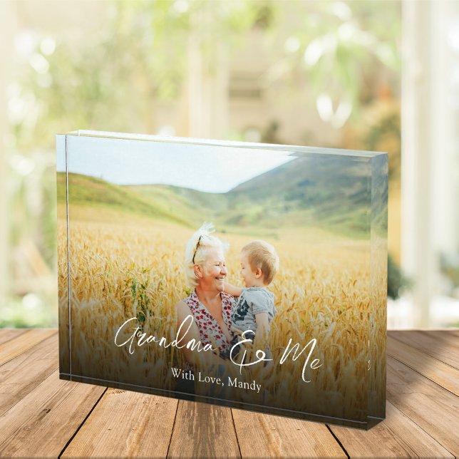 Bloc Photo Calligraphie photo minimaliste simple Grand-mère e (Créateur téléchargé)