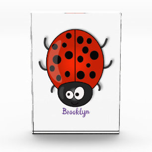 Bloc Photo Caricature de coccinelle rouge joyeux