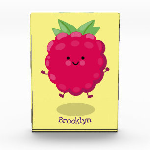 Bloc Photo Caricature de framboise très heureuse